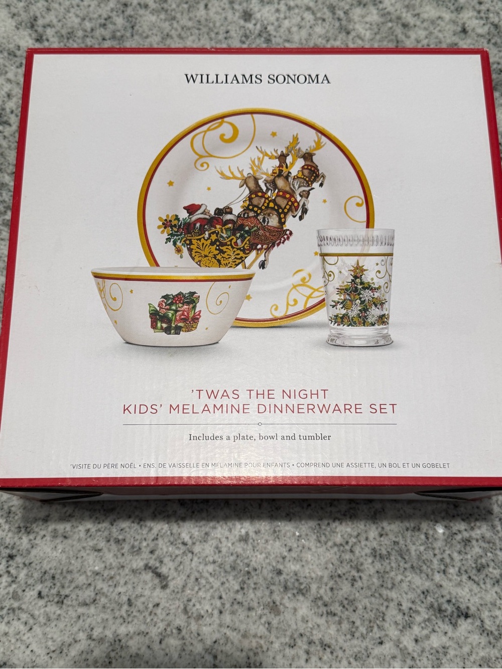 Williams Sonoma ‘Twas The Night Before Christmas Kids Melaminr Dinnerware Set